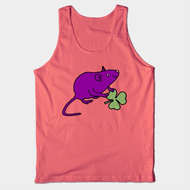 Purple Rat with Shamrock for St Patricks Day Tank Top by ellenhenryart